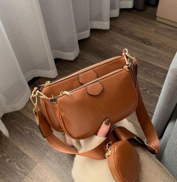 

3 piece women shoulder bags fashion composite bag leather handbags more collocation