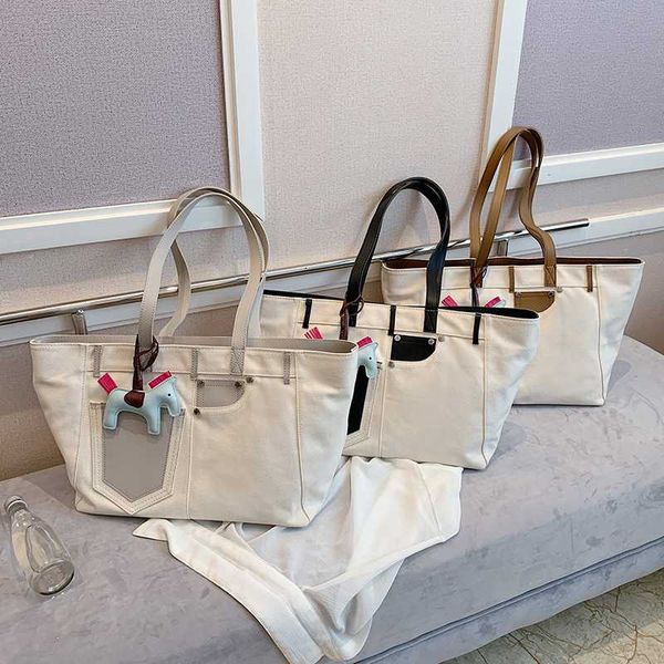 

bag female large-capacity shoulder bag 2020 new wave french texture popular canvas summer shopping handbag mommy