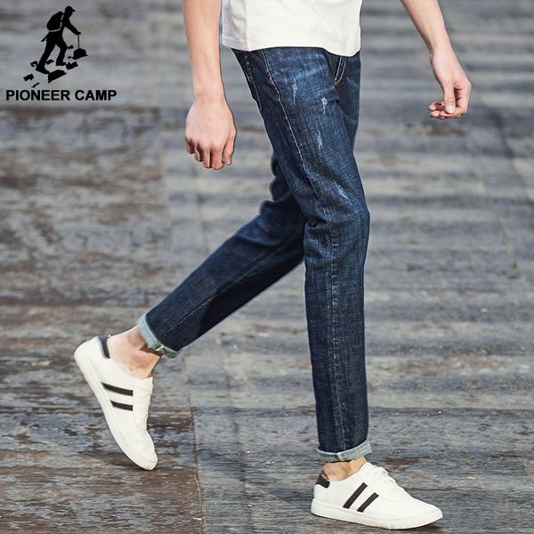 

pioneer camp new spring jeans men brand clothing fashion straight denim trousers casual slim fit denim pants for men anz707002, Blue