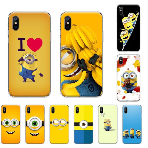 

minions despicable me cute soft silicone black phone case for iphone 4 4s 5 5s se 5c 6 6s 7 8 plus x xs xr 11 pro max