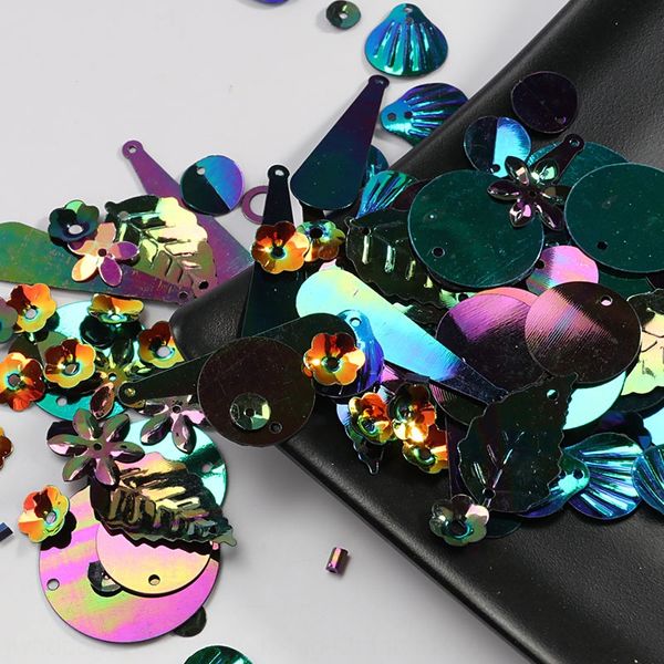 

10g mixed pvc by color diy sequins diy mixed color sequins glass beads tube, Silver