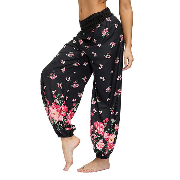 

yoga outfits women print trousers beach holiday pants sports sunscreen loose, White;red