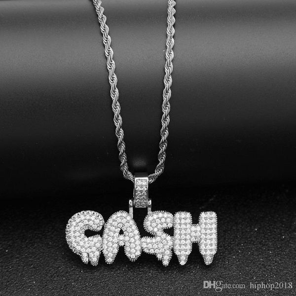

cash letter pendant necklace mens hip hop necklaces jewelry gold silver rapper fashion necklace