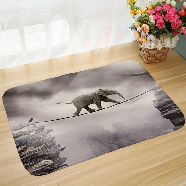 

living room bedroom door water absorbing anti-skid non-slip non-slip mat painted cartoon mandala elephant mat