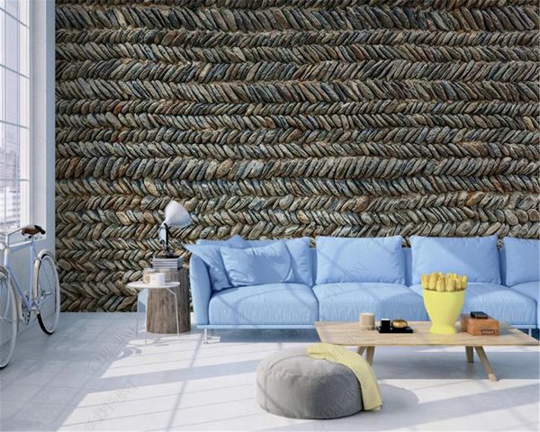

custom 3d european style wallpaper three-dimensional stone texture rural decoration silk mural wallpaper