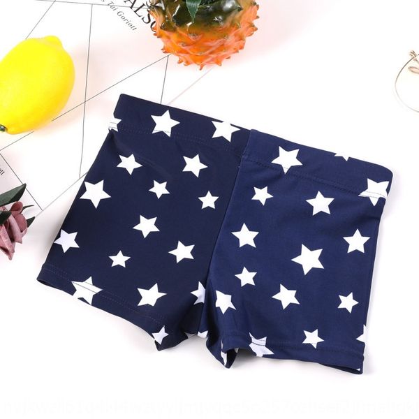 

new children's star boy's boxer pool 2-16 years old dark swimming trunks swimming trunks blue five-pointed star, Black