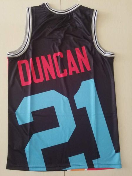 

2020 men's tim duncan mitchell ness black big face stitched jersey, Gray