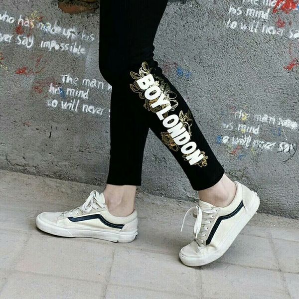 

zcdcs 20 spring and autumn new fashion brand boy rose pattern printed classic leggings slim fit skirt tight slim skirt tight pants pants 474, Black