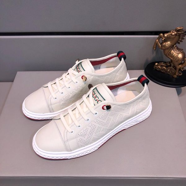 

2019p new fashion sports shoes trend wild white shoes men's casual shoes original box hair package: 38-44, Black