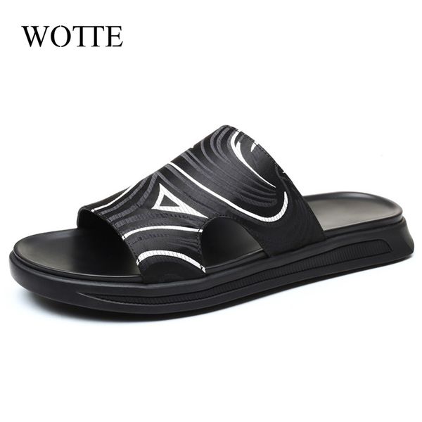 

wotte men's slippers flip flops camo casual slides men shoes non-slip beach summer sandals male 2 colors chanclas hombre, Black