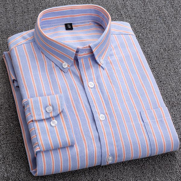 

men's dress shirts 2021 mens striped shirt 100% cotton business casual long sleeve male social flannel 4xl, White;black