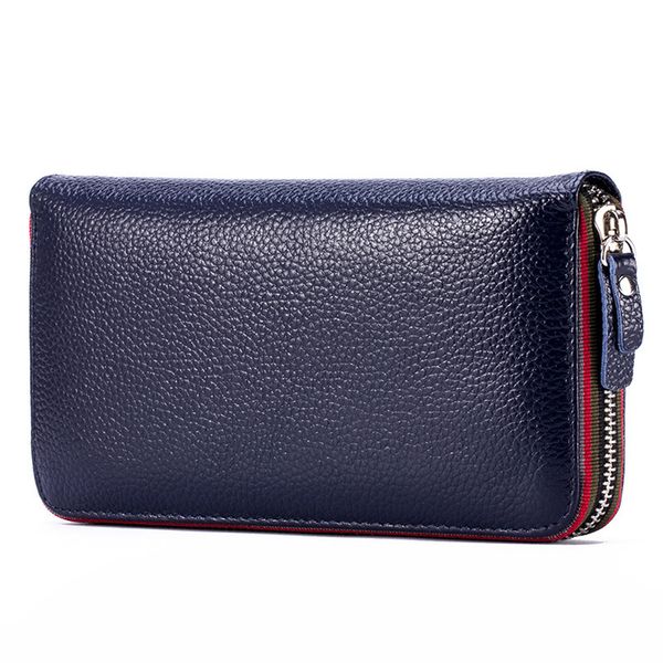 

long women wallet with interior moblie female large purse perse carteira woman genuine leather card holder money bag ladies coin, Red;black