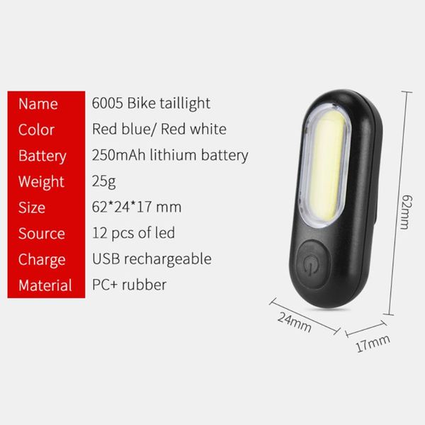 

led bicycle rear light usb charging rechargeable cycling accessories f3mc