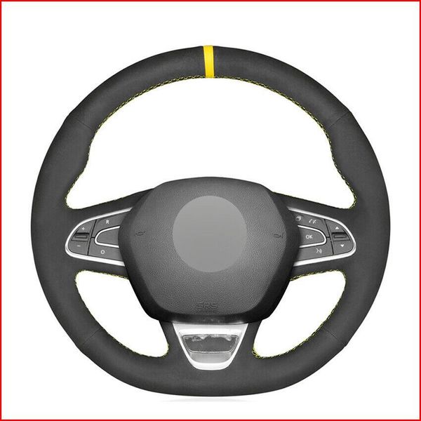 

custom made anti slip black suede car steering wheel cover for renault kadjar koleos megane talisman