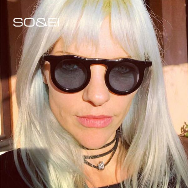 

so&ei vintage round men sunglasses brand designer jelly color frame eyewear women fashion outdoor shade sun glasses oculos uv400, White;black