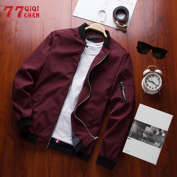 

spring autumn bomber jacket men casual thin slim baseball jackets male 2020 fashion windbreaker flight mens coats m-6xl jaqueta, Black;brown