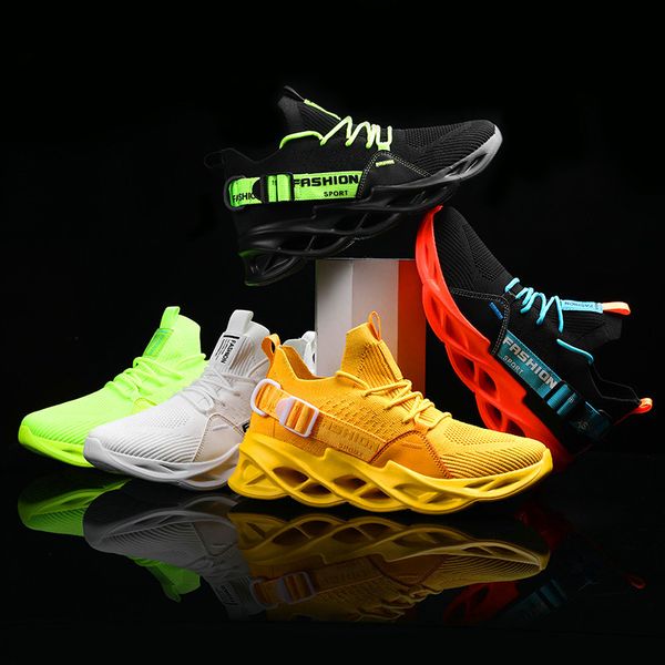 

мужские шнурки лезвие спортивной обуви летать тканый работает повседневная обувь ударопрочной и дышащая zapatos hombre воздушной подушки обу, Black