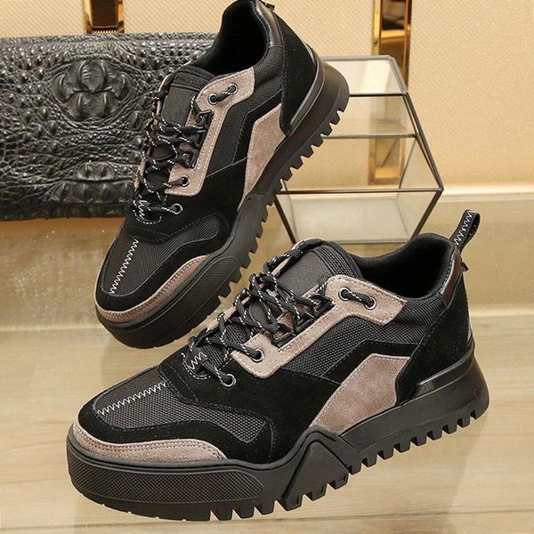 

fashion classic hiking sneaker mens shoes drop ship vintage lightweight shoes luxury lace -up plus size casual mens shoes zapatillas hombre, Black