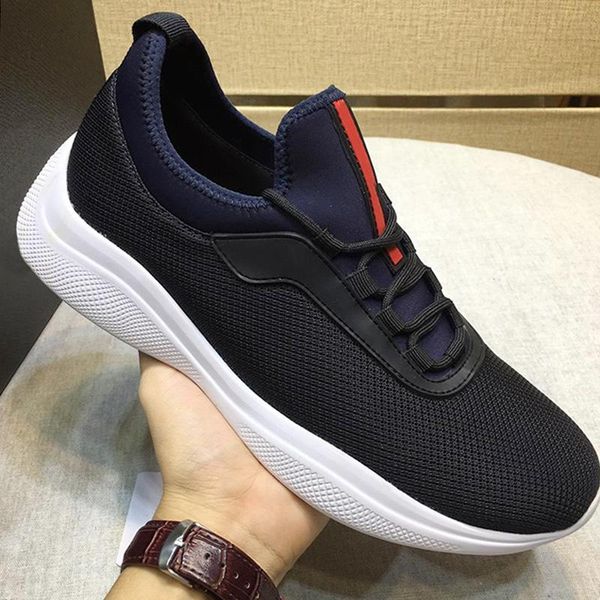 

mesh and neoprene sneakers mens shoes autumn and winter comfortable shoes lace -up low men sports shoes with origin box, Black