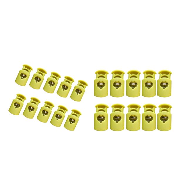 

20 pcs plastic toggle spring ssingle hole string cord locks, Black