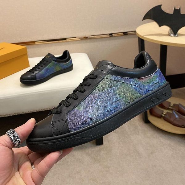 

2020a luxury design men's high-quality printed breathable sneakers, fashionable wild men's casual shoes, men's banquet shoes1, Black