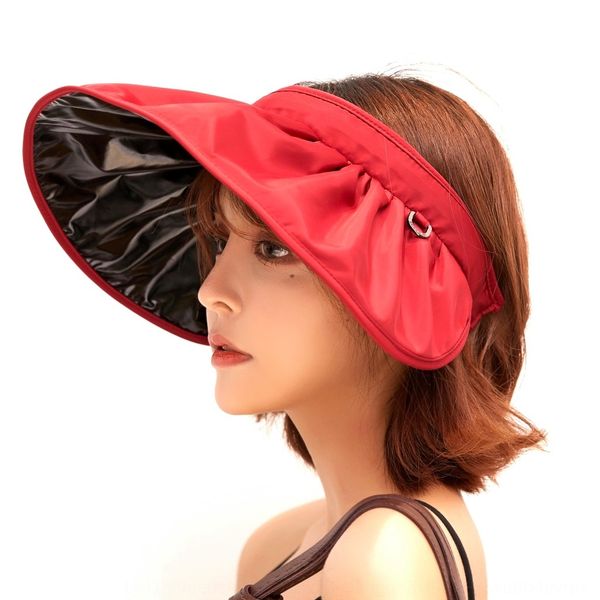 

fqujc 2020 korean-style black rubber sunshade cornice cap cornice cap shell hat women's summer sunscreen and sunshade foldable all-matc, Blue;gray