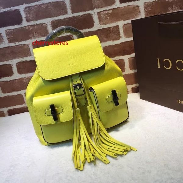 

2020 brand design letter embossing handbag tassel backpack women genuine leather 370833 travel bag