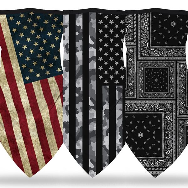 

h7u2v new star stripe digital printing outdoor sports outdoor sports triangle towel neck cover triangle towel multi-functional hanging ear m, Black