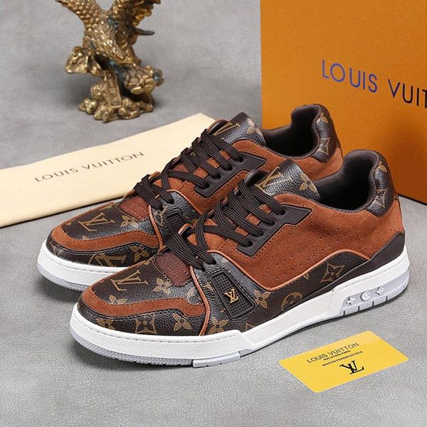 

luxury mens shoes sneakers outdoor lace -up with box breathable trainer sneaker chaussures pour hommes casual luxury men shoes fashion t, Black