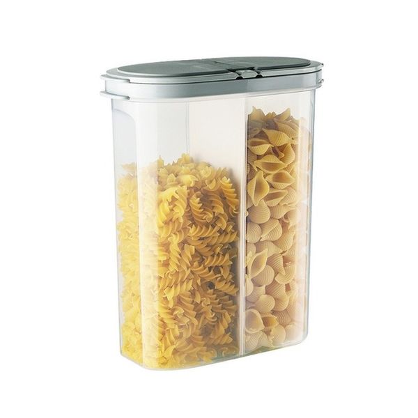 

kitchenware household microwave plastic preservation box rectangular transparent double grid sealed jar kitchen items