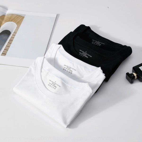 

0lplc лето 100% чистого хлопка t- t- лошадь длинноволокнистого хлопка шею с коротким рукавом простой базовый рубашку носить рубашку внутри к, White;black