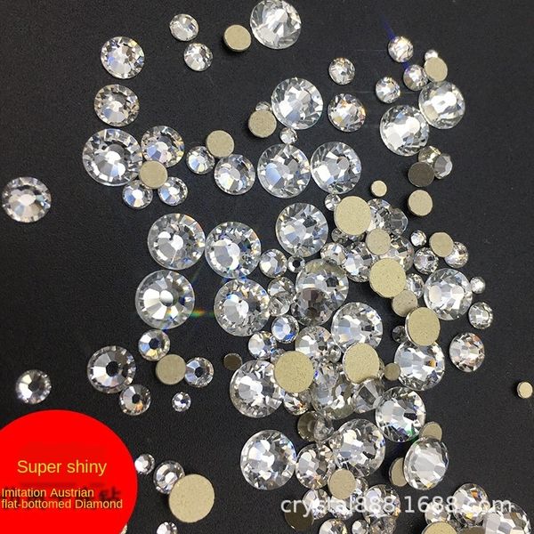 

vbd9u glass flat bottom diamond white olympic jewelry crystal rhinestone crystal diamond manicure rhinestone clothing accessories jewelry a, Silver