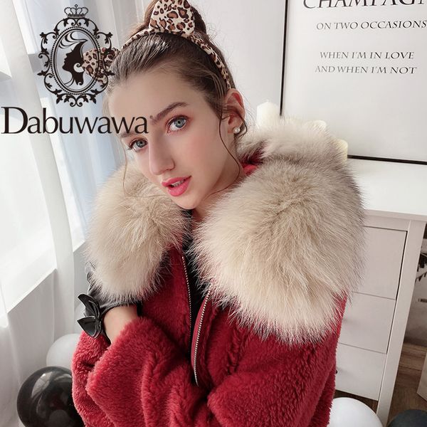 

dabuwawa women sheep fur collar coat long sleeve zipper autumn winter female warm overcoat soft ladies long coats dn1dfr004, Black