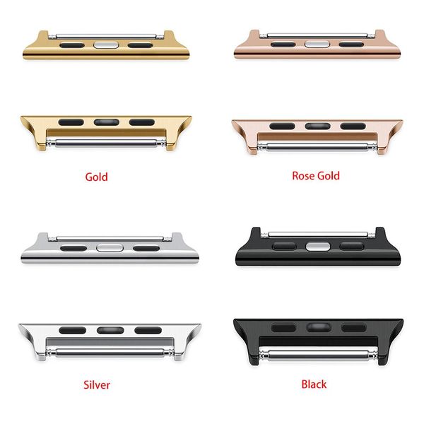 

adapter connector for apple watch band 44mm 40mm 42mm 38mm iwatch series se/6/5/4/3/2/1 clasp seamless aluminum wristband strap linker