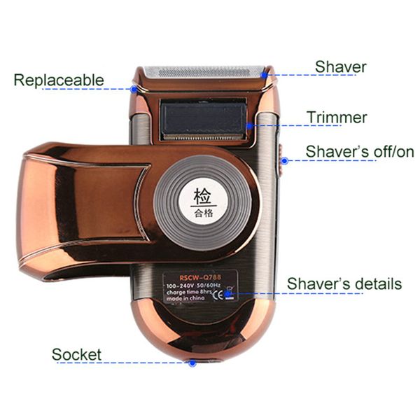 

2016 kemei q788 электробритвы 3d плавающее single bladewith бакенбарды поршневые триммер мужчины машина аккумуляторная бритва бритва ° с