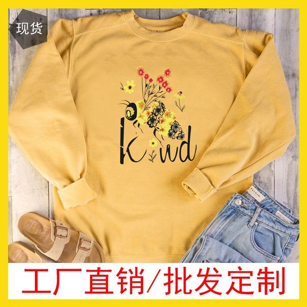 

95hdm winter women's clothing kind bee print casual round neck loose long sleeve winter women's clothing kind bee print ca, Black