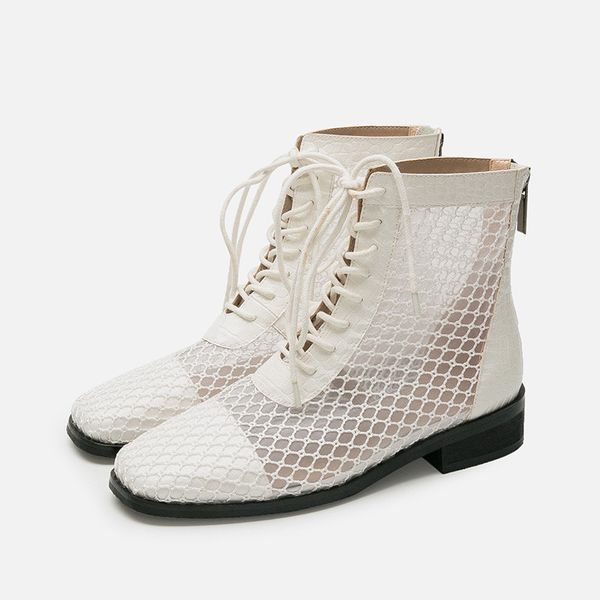 

обувь женская середина теленок сапоги пинетки женщина 2020 низкий каблук zipper boots-женщин среднего теленок дамы rock rubber площади toe т, Black