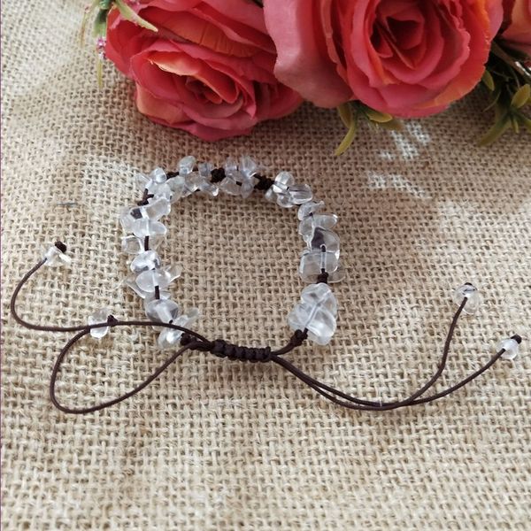 

оптовые 10 шт ручной weave нерегулярных формы браслет red coral упругого для женщин аметиста stone ювелирных изделий, Black