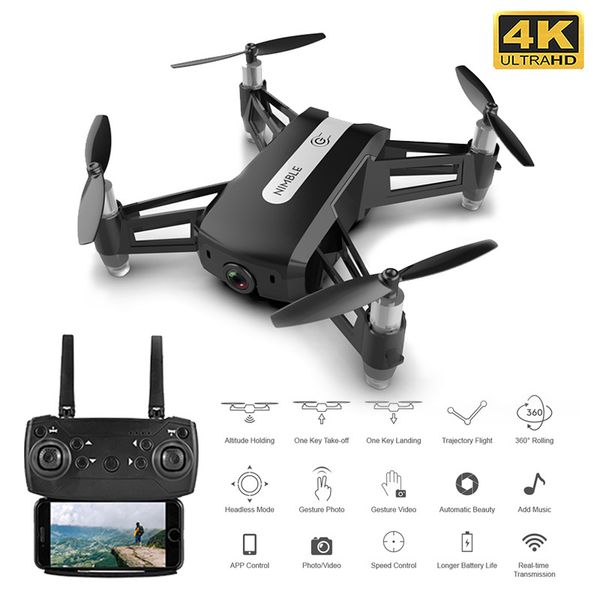 

rc drone roll stunt 4k hd camera professional aerial pgraphy wifi real time transmission quadcopter