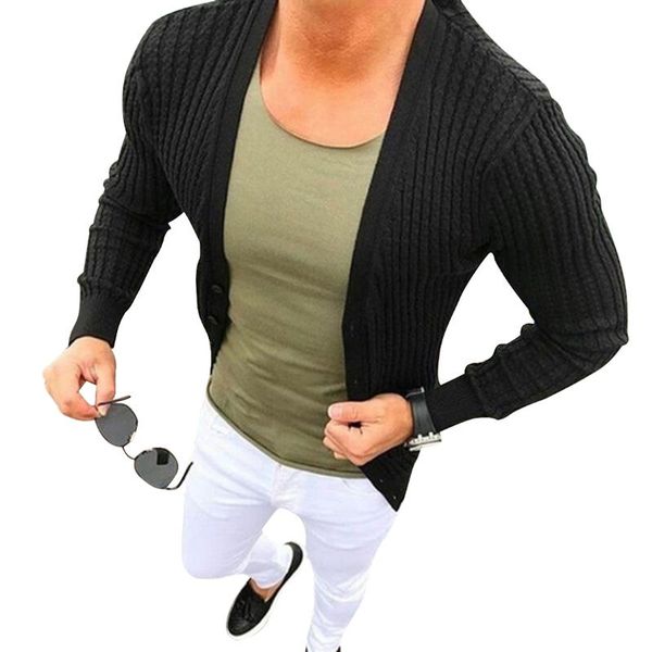 

laamei men clothes knitwear casual sweater coat solid men sweatercoat tricot cardigan long sleeve knitted sweater hombre, White;black
