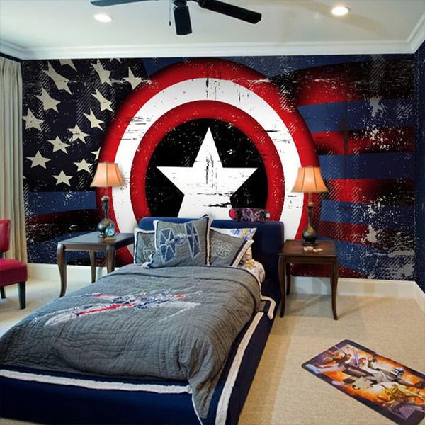 

restaurant personality wallpaper avenger alliance hulk spider man theme restaurant cinema captain usa wall mural