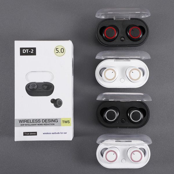 

dt-2 tws bluetooth earphones mini earbuds wireless headphones stereo sound sports headset for cellphone with retail box