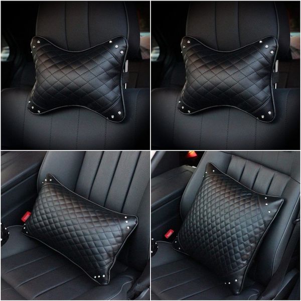 

seat cushions leather crystal diamond car headrest neck pillow auto interior accessories safety support waist cushion supplies