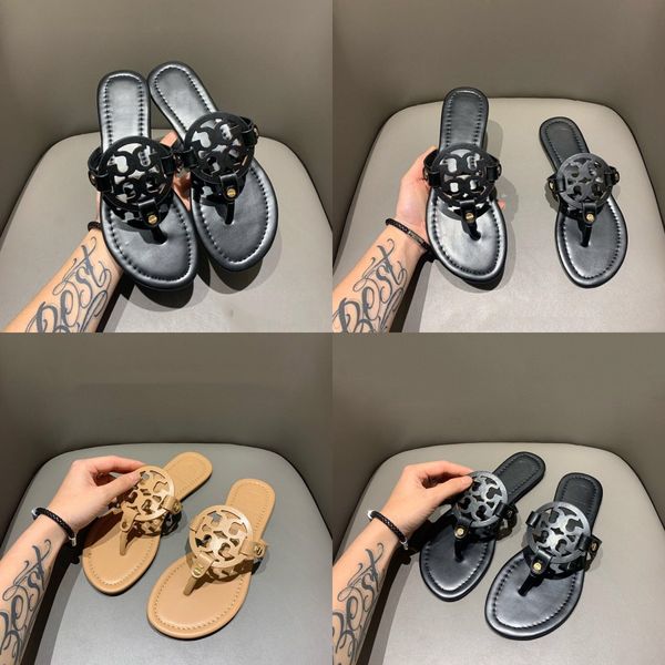 

spring and summer overlapping leather slippers thick high heel color matching sandals leisure vacation & home slippers with original#960, Black