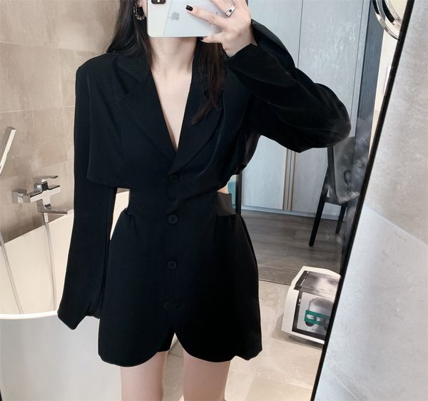 

slim open waist design long white textured small coat suit women's commuter coat 2020 early autumn, White;black