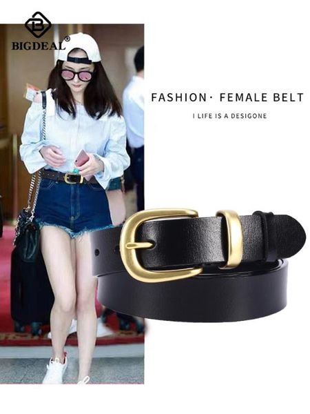 

new designer women's wild trouser belt female genuine leather belt cowgirl western belts for women jeans dress female strap, Black;brown