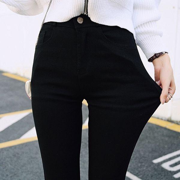 

extreme edition single button pants pencil magic 2019 autumn women's new stretch slimming pencil small feet magic pants, Black