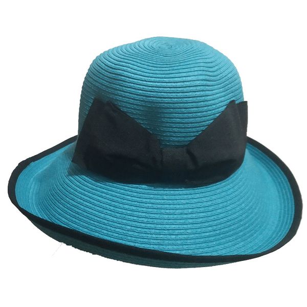 

wide brim hats longbaili summer turquoise blue sun beach for women, Blue;gray