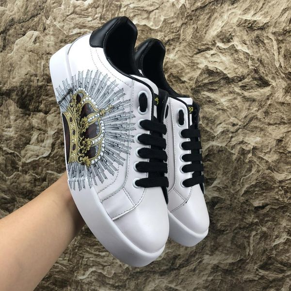 

2020x new trend leather casual shoes men and women comfortable sneakers fashion wild party couple shoes, size 35-45, Black