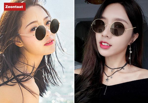 

zeontaat metal round sunglasses large frame european and american new 2020 new marine fashion sunglasses, White;black
